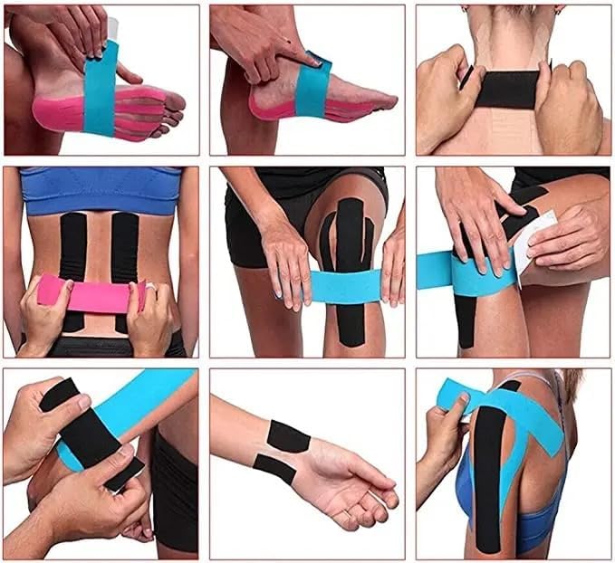 Waterproof Kinesiology Tape (5 m X 5 cm) Latex Free Breathable Athletic Sports Tape For Injury, Muscle Support, Pain Relief, Joint Support And Physiotherapy