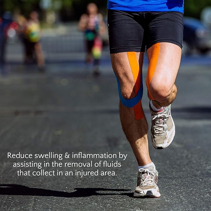 Waterproof Kinesiology Tape (5 m X 5 cm) Latex Free Breathable Athletic Sports Tape For Injury, Muscle Support, Pain Relief, Joint Support And Physiotherapy