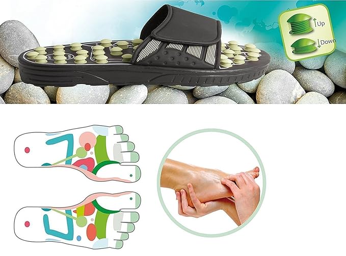 Spring Acupressure and Magnetic Therapy Accu Paduka Slippers Foot Massager for Full Body Blood Circulation Natural Slippers For Men and Women (Unisex)