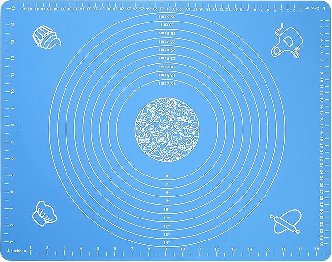 Alfombrilla de silicona para repostería, con medidas, sin BPA, antiadherente y antideslizante, para hornear pasteles, pizzas.