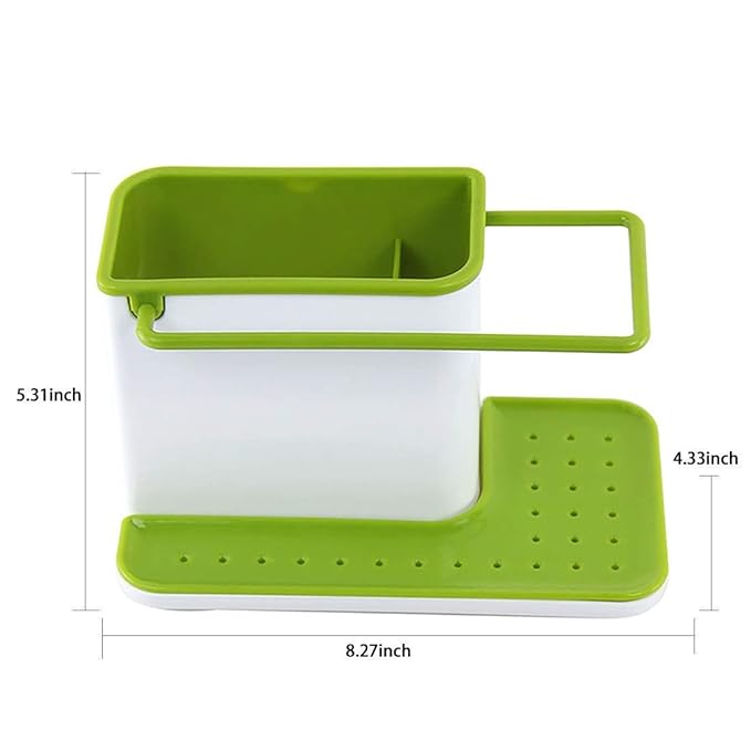 3 IN 1 Kitchen Sink Organizer for Dishwasher Liquid, Brush, Cloth, Soap, Sponge, etc. - (Pack of 1)