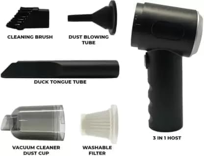 Vacuum Cleaner 3 in 1 for Car & Home – Compact, Cordless, Wet & Dry, Blower Function, Mini & Portable for Sofa, Dust, and Deep Cleaning - portable vacuum cleaner for car, bike and sofa