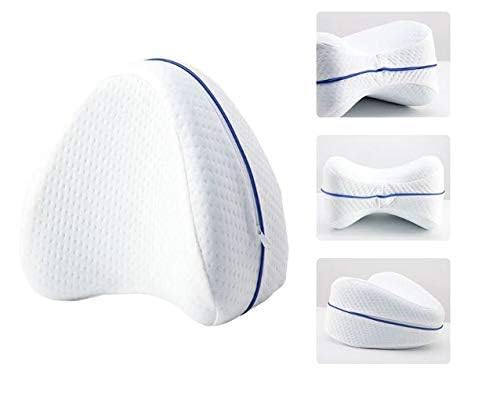 Memory Foam Sleeping Cotton Leg Pillow Cushion for Hip Knee Leg and Back Support Pain Relief Cushion Knee Pillow for Side Sleepers and Pregnant Women with Washable Cover, Pack of 1