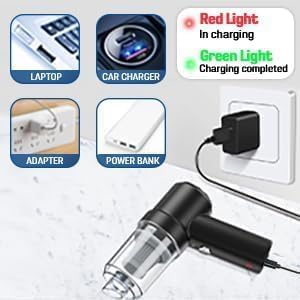 Vacuum Cleaner 3 in 1 for Car & Home – Compact, Cordless, Wet & Dry, Blower Function, Mini & Portable for Sofa, Dust, and Deep Cleaning - portable vacuum cleaner for car, bike and sofa