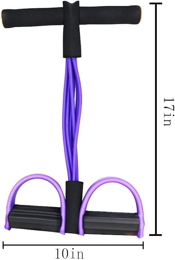 4-Tube Resistance Band Pedal Puller for Leg and Stomach Exercise | Yoga and Home Gym Equipment for Men and Women | Stretching Band, Stirrup Puller, Exercise Rope