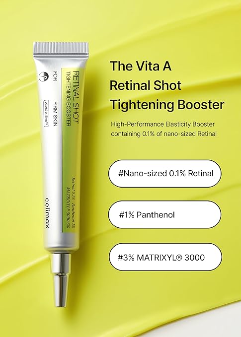 Vita-A Retinal Shot Tightening Booster with 0.1% Retinal, Matrixyl & Niacinamide | Pore Minimizer, Wrinkles & Fine Lines, Firmer Skin, Korean Face Serum (15ml)