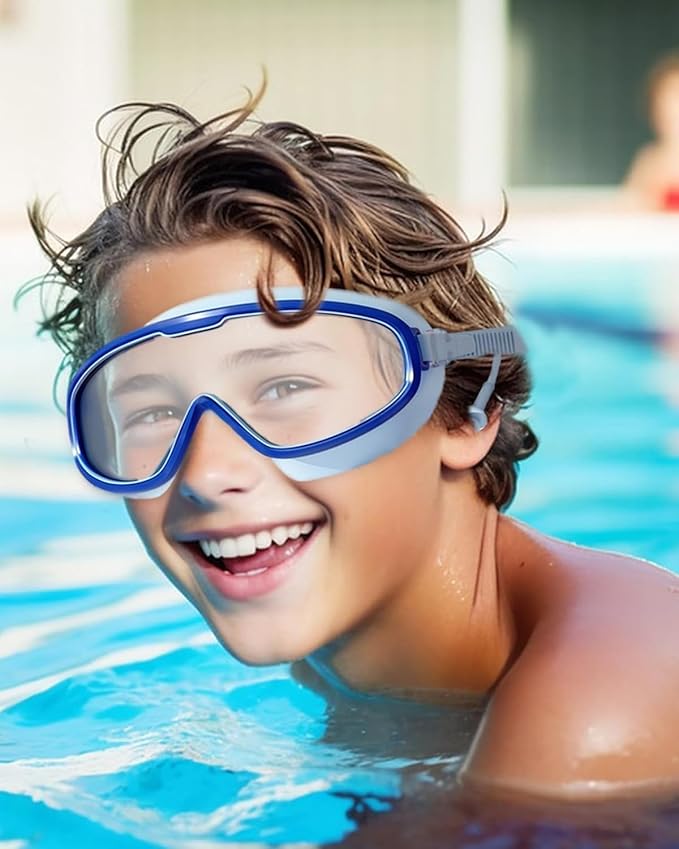 Swimming Goggles for Kids 10-14 Years [Yellow] | Swimming Pool Accessories for Kids | Anti-Fog & UV Protected Goggles for Boys & Girls | Swimming Glasses for Kids with Adjustable Straps