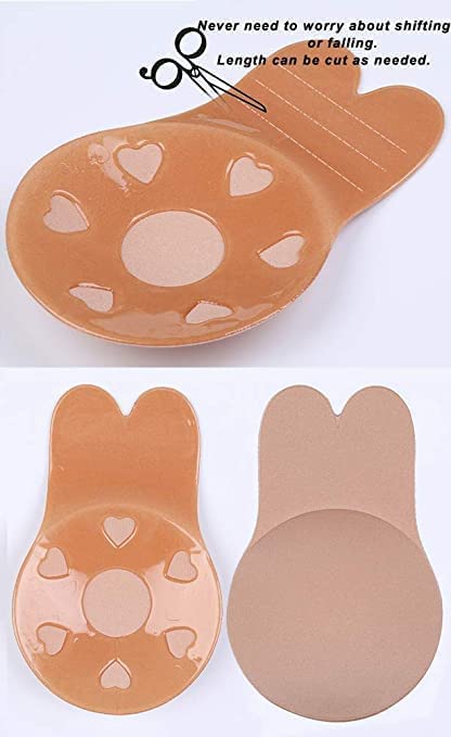 Women's & Girls Nipple Cover Strapless Bra 2 pcs Instant Breast Lift Sticky Bra Backless Invisible Push up Self Adhesive Bra Reusable Silicone Breast Lift Up Wire Free Bra Multicolour