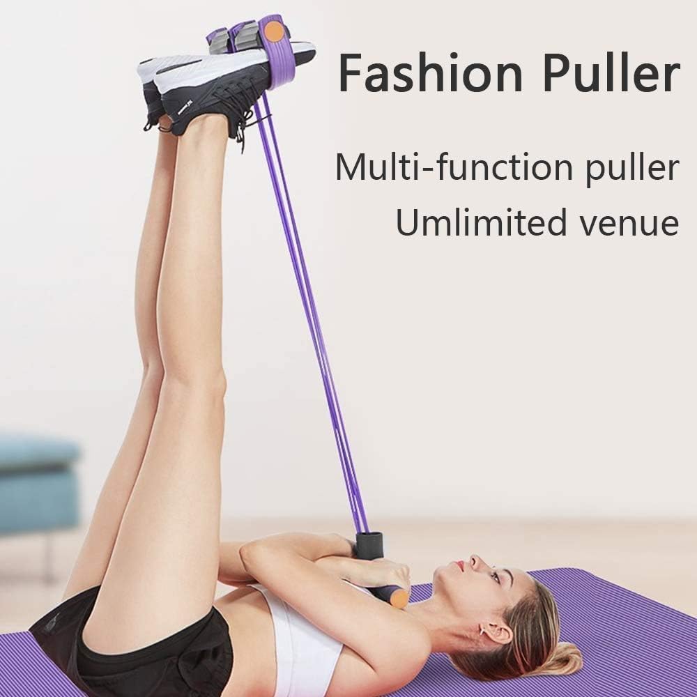 4-Tube Resistance Band Pedal Puller for Leg and Stomach Exercise | Yoga and Home Gym Equipment for Men and Women | Stretching Band, Stirrup Puller, Exercise Rope