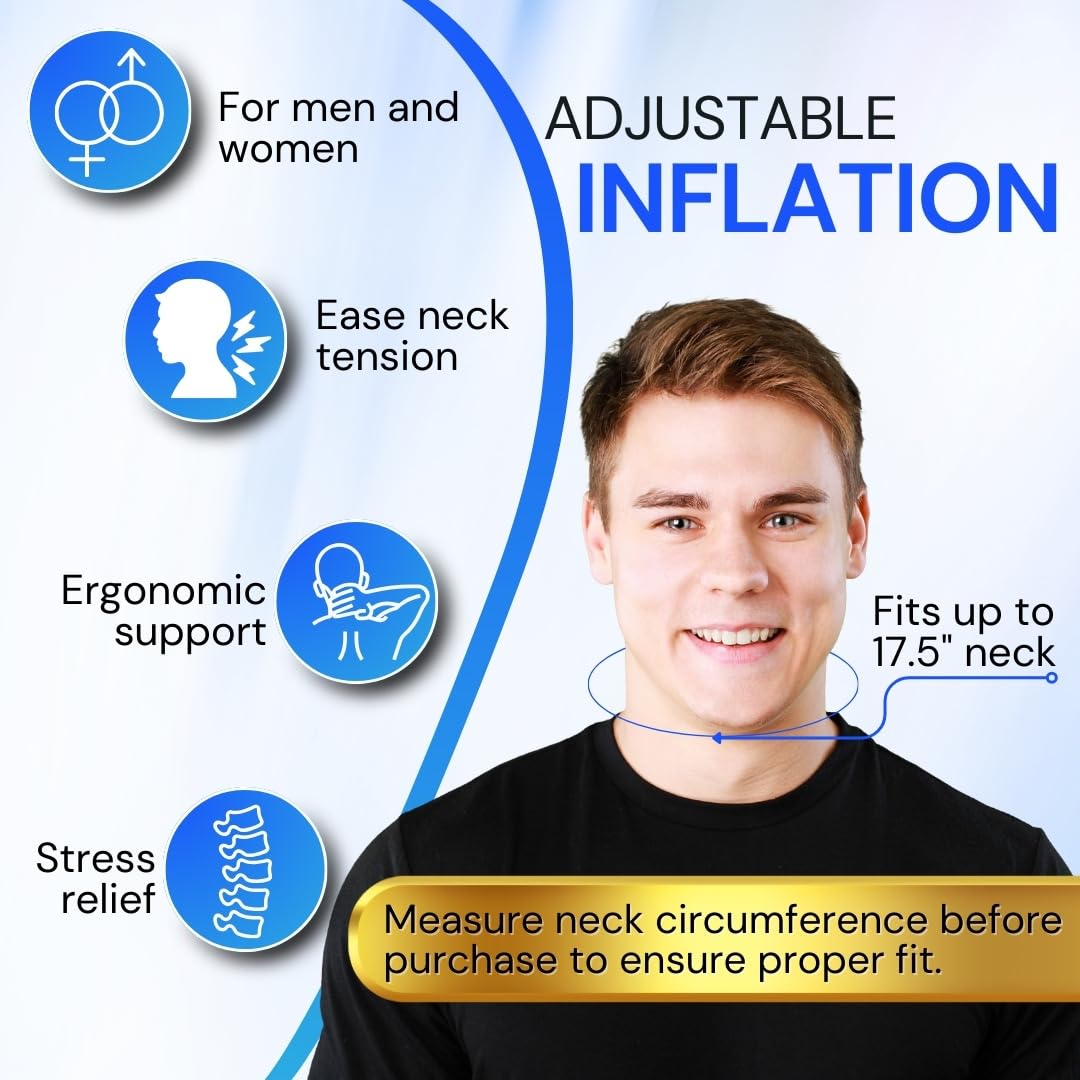 Inflatable Cervical Neck Traction Device âœ Improve Spine Alignment to Reduce Neck Pain âœ EverReliefÂ Cervical Collar Adjustable 100% Comfort Guarantee