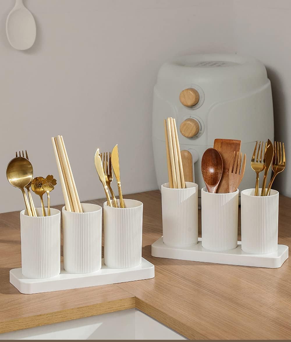 lastic Self Draining Tableware Storage Box - Spoon, Knife, Fork, Chopstick, Cutlery Holder, Organizer Stand for Kitchen, Dining Table, 23 X 8 X 12 cm