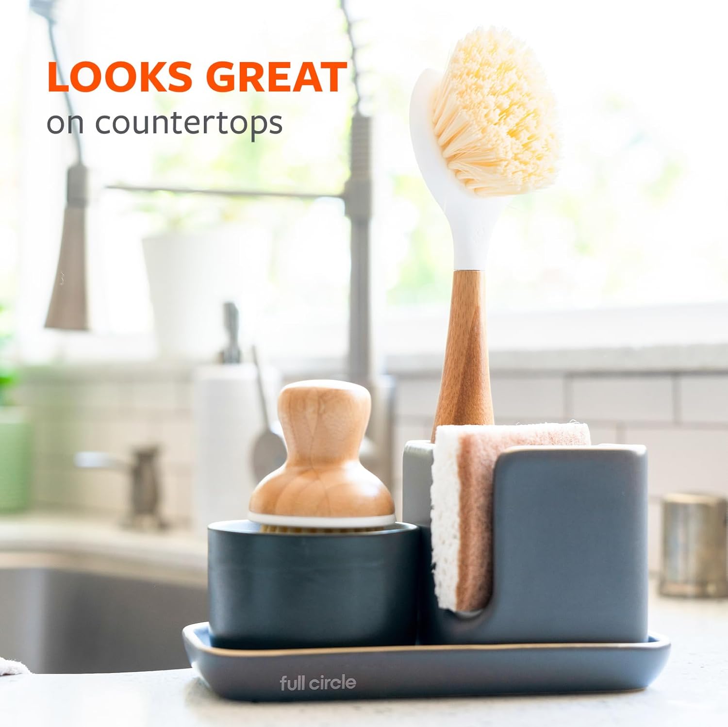 Full Circle Be Good dish brush, White by Full Circle