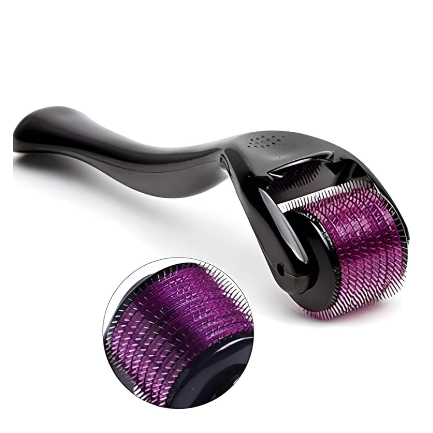 Derma Roller 0.5mm 540 Titanium Microneedles for Beard Growth I Hair Repair & Acne Scar Reduction I Men & Women (DERMA ROLLER BLACK-01)