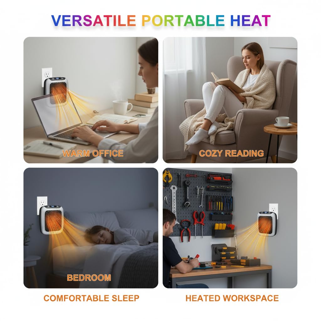 800W Wall-Mounted Ceramic Convector Heater–Fast Heating,Silent Infrared Panel Stove with Fan,Remote Control,Digital Thermostat,Safe,Compact & Energy-Saving for Room,Bathroom,Bedroom, Office