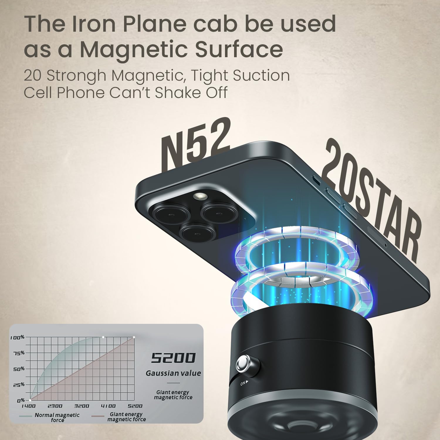 Portronics Hold X Magnetic Vacuum Suction Mobile Holder, Multiple Angle Adjustment, Retractable, Strong Magnetic Attachment, Compatible with iPhone & Android Phone for Car, Desk, Mirror, Glass(Black)