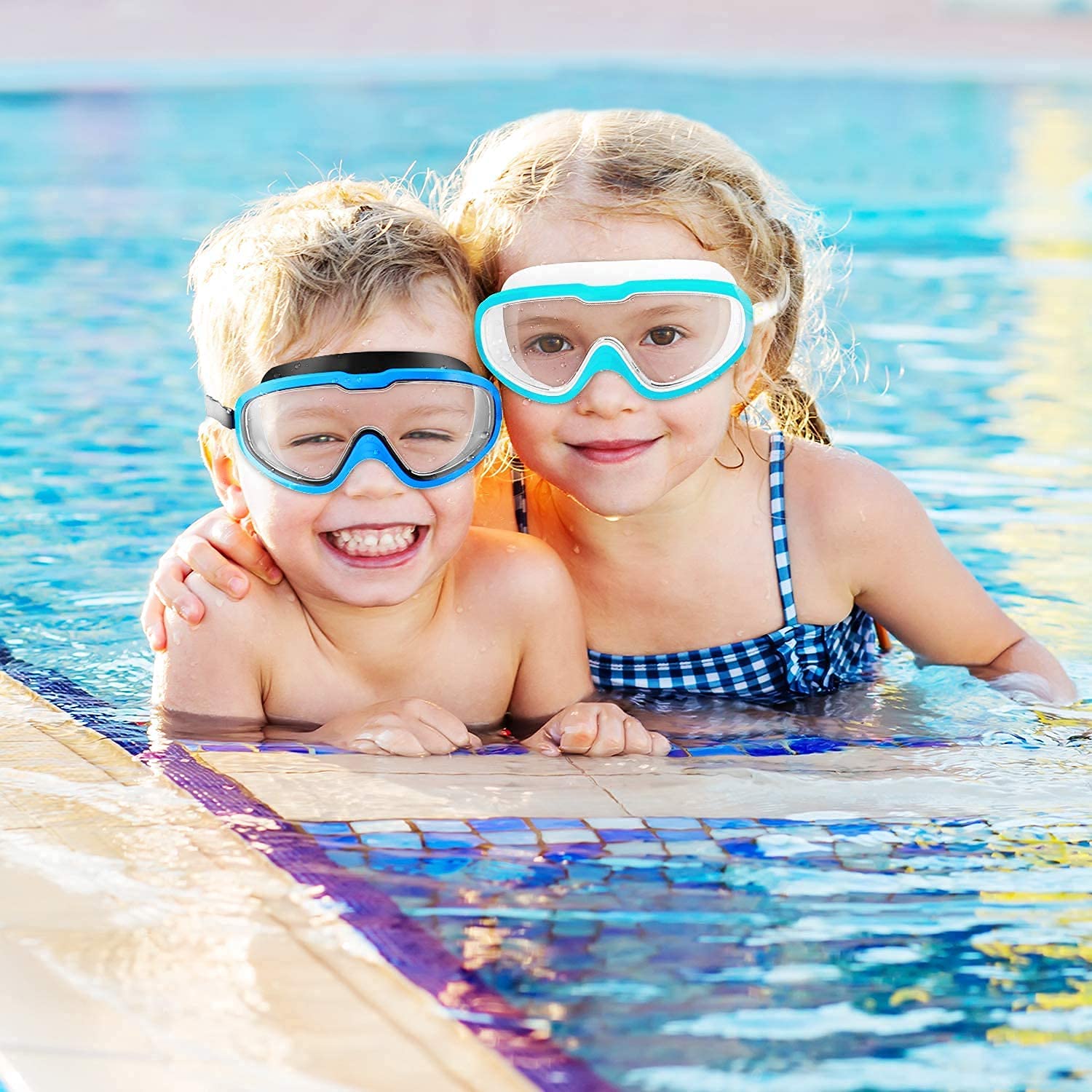 UV Protection Adult, Kids Swimming Goggles No Leaking Anti Fog No Leaking Anti Fog Lens Swimming Glasses Protection Case Kit