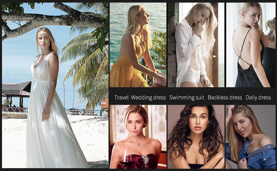 Women's & Girls Nipple Cover Strapless Bra 2 pcs Instant Breast Lift Sticky Bra Backless Invisible Push up Self Adhesive Bra Reusable Silicone Breast Lift Up Wire Free Bra Multicolour