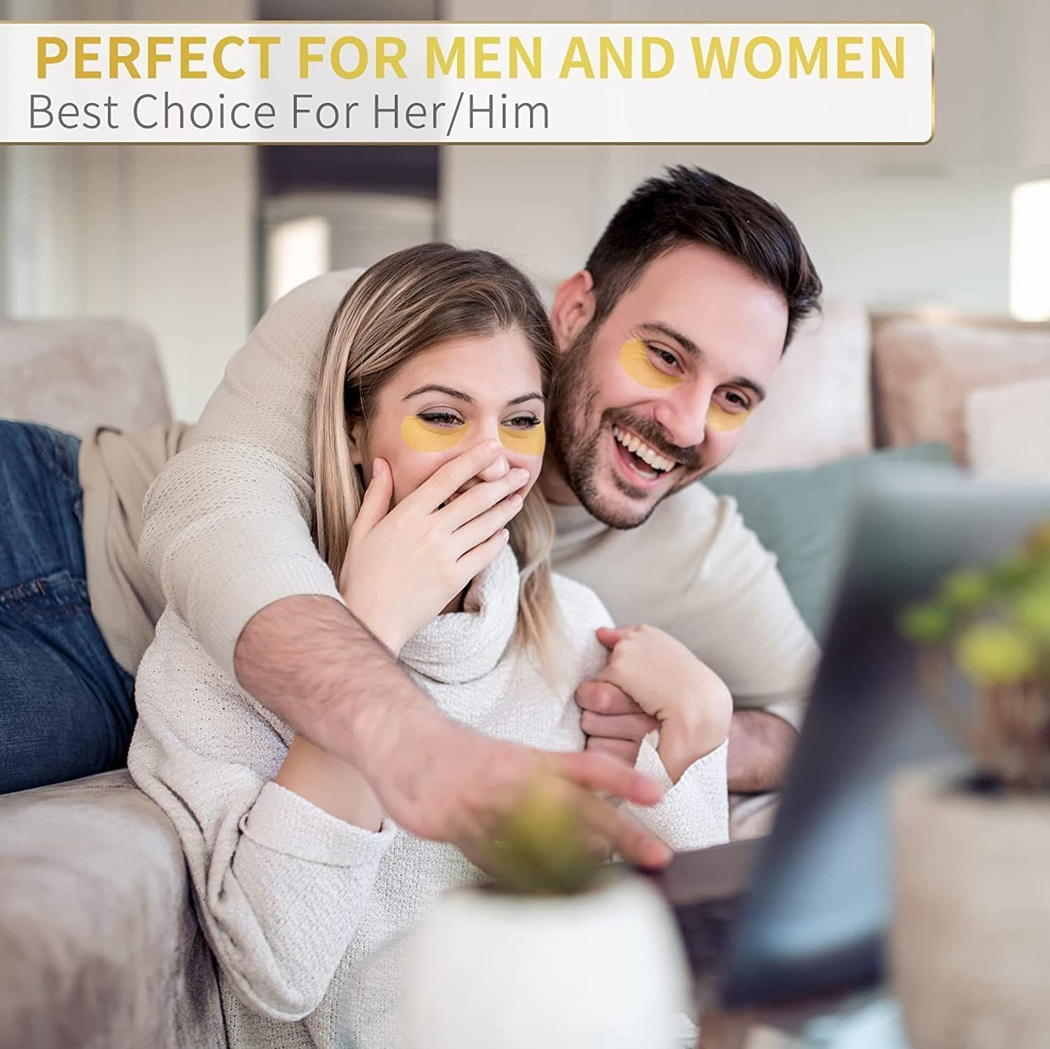 Under Eye Patches - 60 Pcs - 24K Gold Eyes Mask- Puffy Eye & Dark Circles Treatments,Reduce Under Eye Bags and Smooth Wrinkles, Skin Care Pads | Hydrogel Patch Mask Eyes Treatment for Dryness Relief.