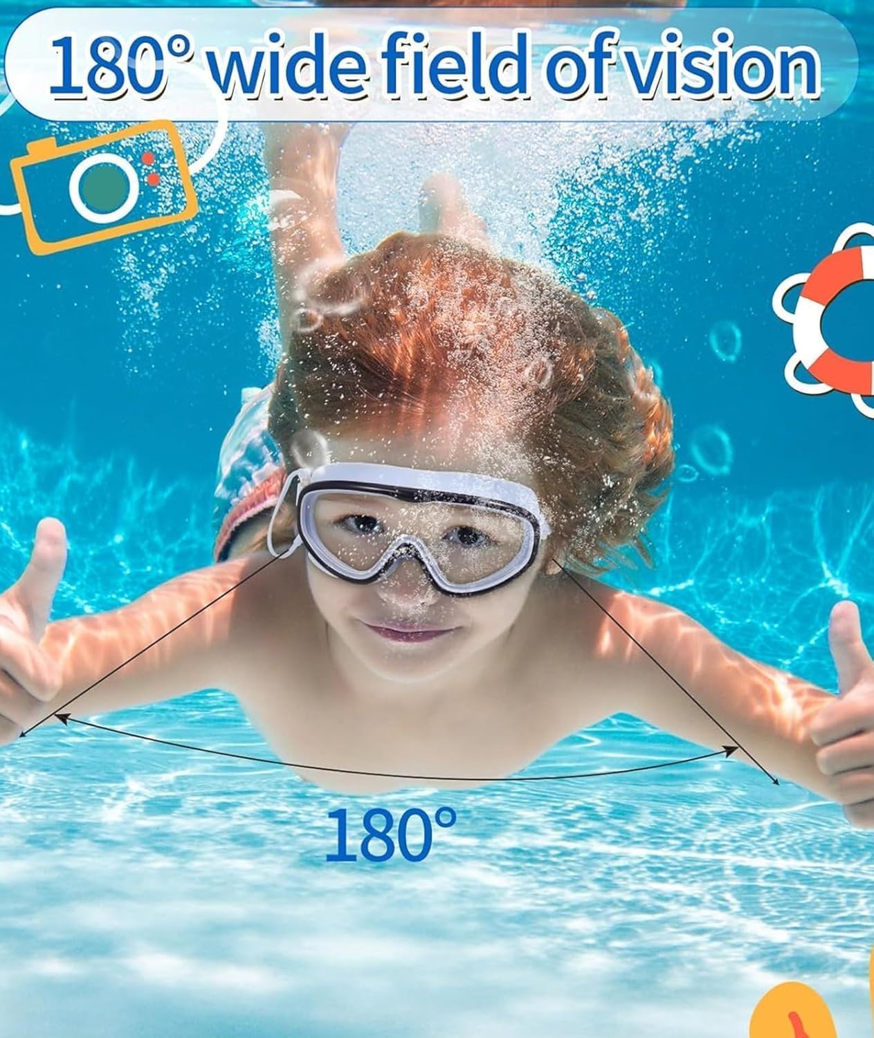 Swimming Goggles for Kids 10-14 Years [Yellow] | Swimming Pool Accessories for Kids | Anti-Fog & UV Protected Goggles for Boys & Girls | Swimming Glasses for Kids with Adjustable Straps