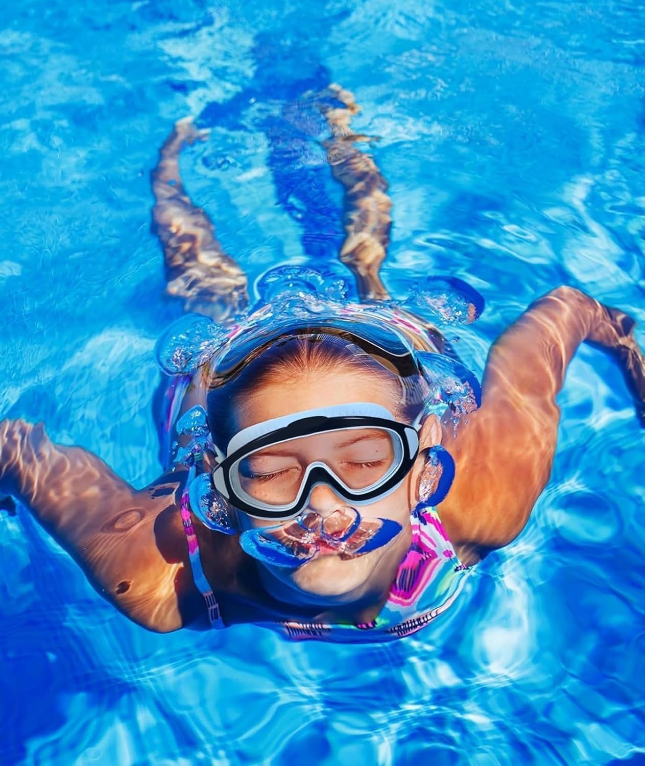 Swimming Goggles for Kids 10-14 Years [Yellow] | Swimming Pool Accessories for Kids | Anti-Fog & UV Protected Goggles for Boys & Girls | Swimming Glasses for Kids with Adjustable Straps